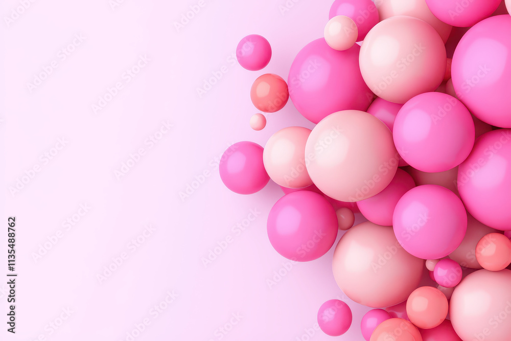 Pastel spheres in pink tones create vibrant, abstract background. Perfect for design projects Pastel spheres in pink tones create vibrant, abstract background. Perfect for design projects
