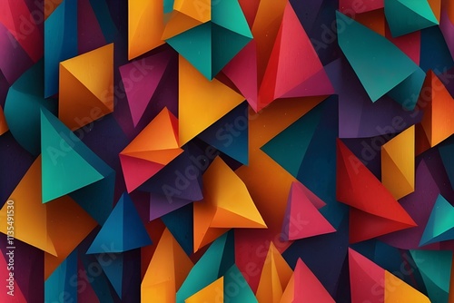 Abstract colorful geometric shapes. Generative AI