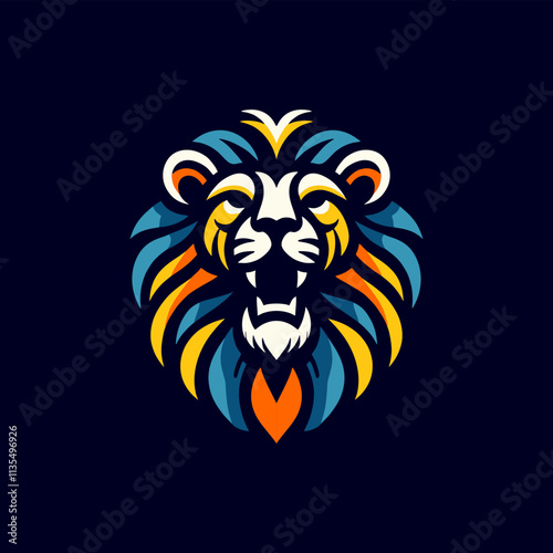 lion head sport mascot logo vector	

