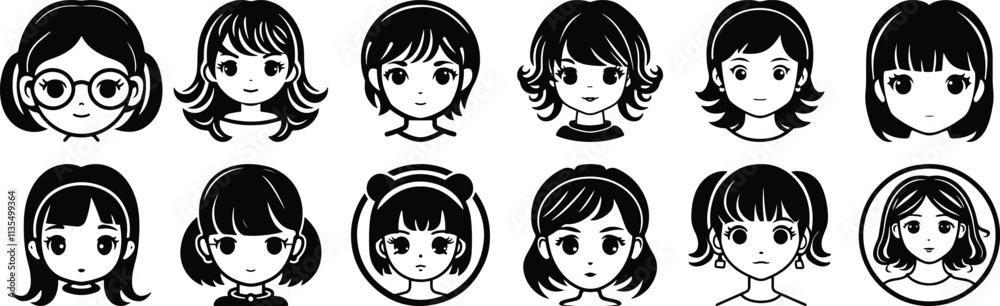 Girl silhouettes set, woman pack of vector silhouette design, isolated background Girl silhouettes set, woman pack of vector silhouette design, isolated background