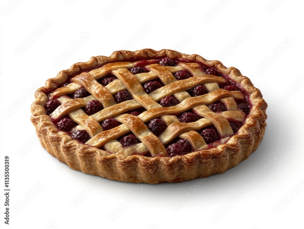 A delicious berry pie with a crisscross lattice crust, perfect for dessert or gatherings. A delicious berry pie with a crisscross lattice crust, perfect for dessert or gatherings.