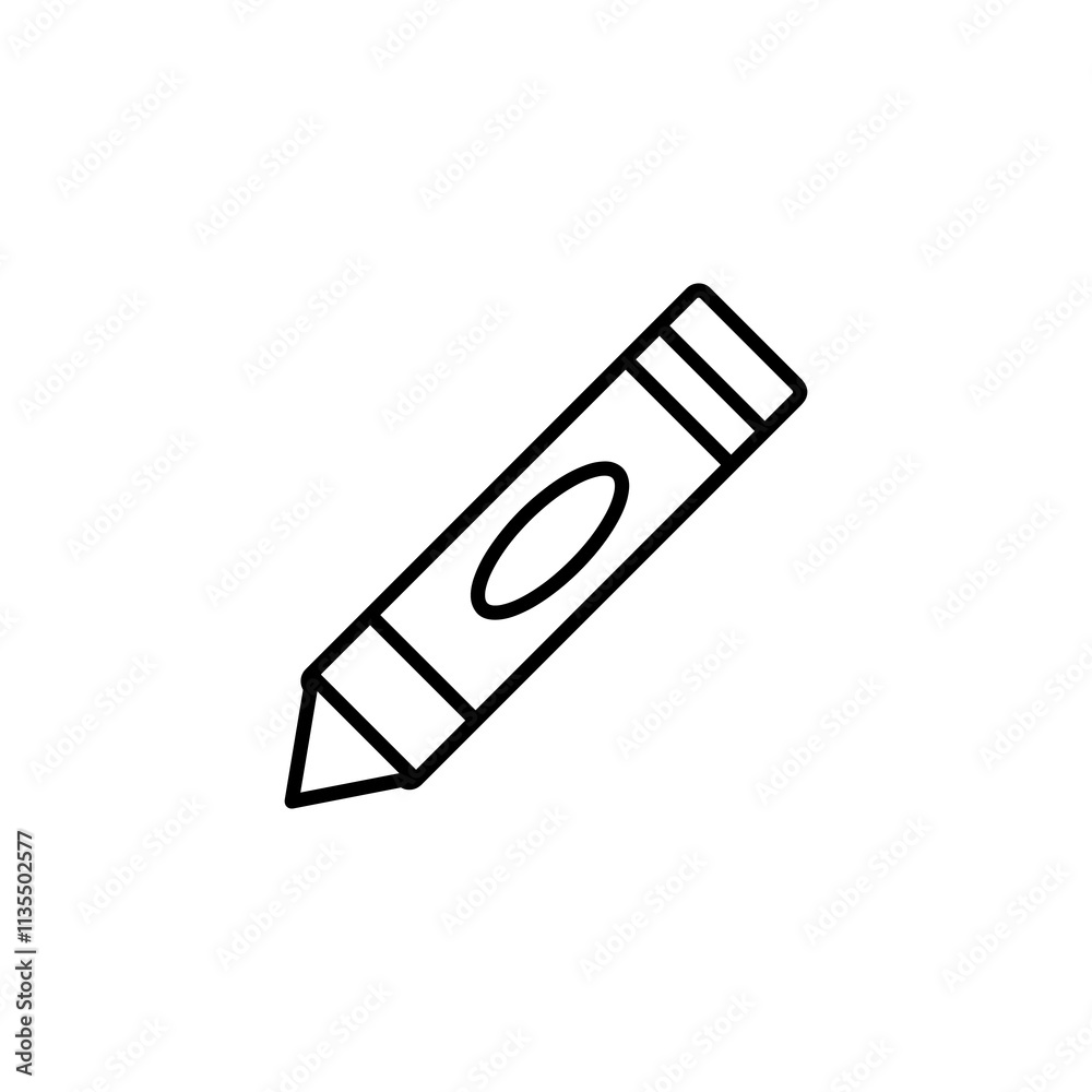 Crayon icon. vector flat black linear illustration for web and app..eps Crayon icon. vector flat black linear illustration for web and app..eps