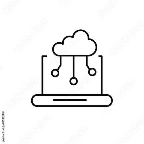 edge computing icon.vector flat black linear illustration for web and app..eps