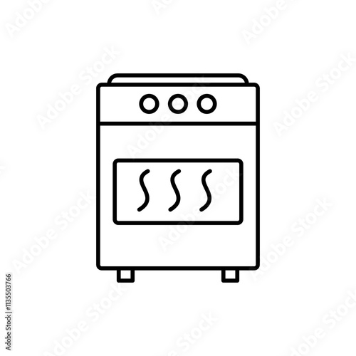 oven icon. vector flat black linear illustration for web and app..eps