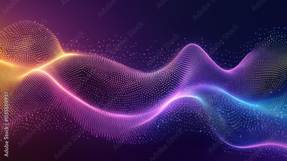 Abstract Colorful Wave Pattern in Digital Space Background Design Abstract Colorful Wave Pattern in Digital Space Background Design