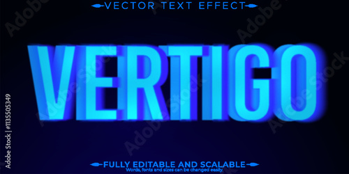 Vertigo text effect, editable psychedelic and hippie font style