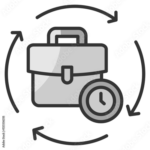 Flexible Work Hours  Icon Element For Design