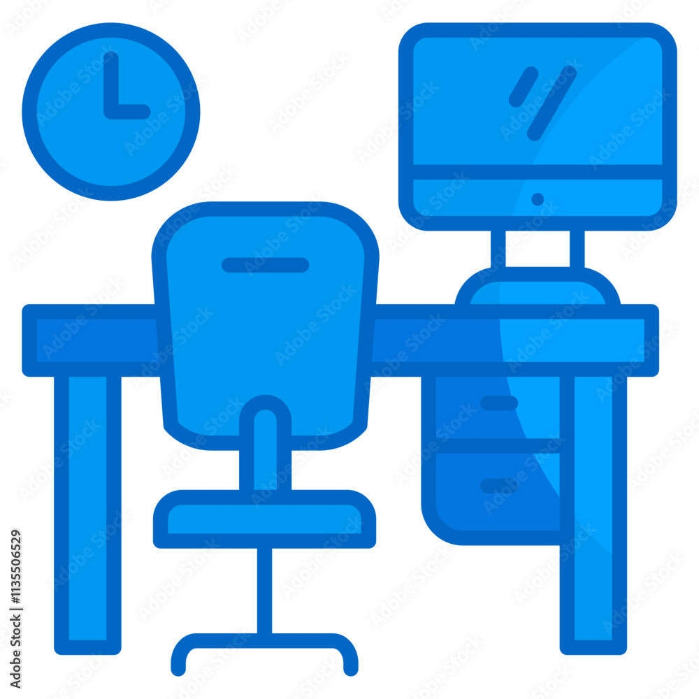 Home Office Setup Icon Element For Design Home Office Setup Icon Element For Design