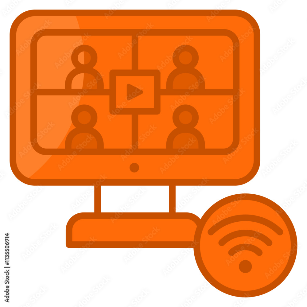 Video Conference Call Icon Element For Design Video Conference Call Icon Element For Design