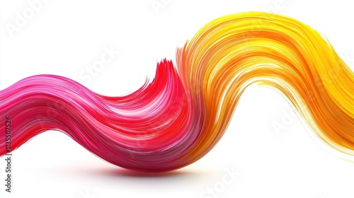 Vibrant Swirls of Colorful Brush Strokes on White Background