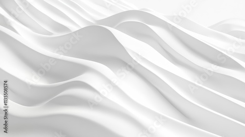 Smooth White Waves Create a Serene Abstract Background Design