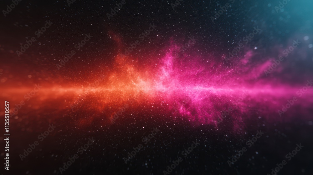 Cosmic Nebula A Stellar Red and Pink Interstellar Cloud