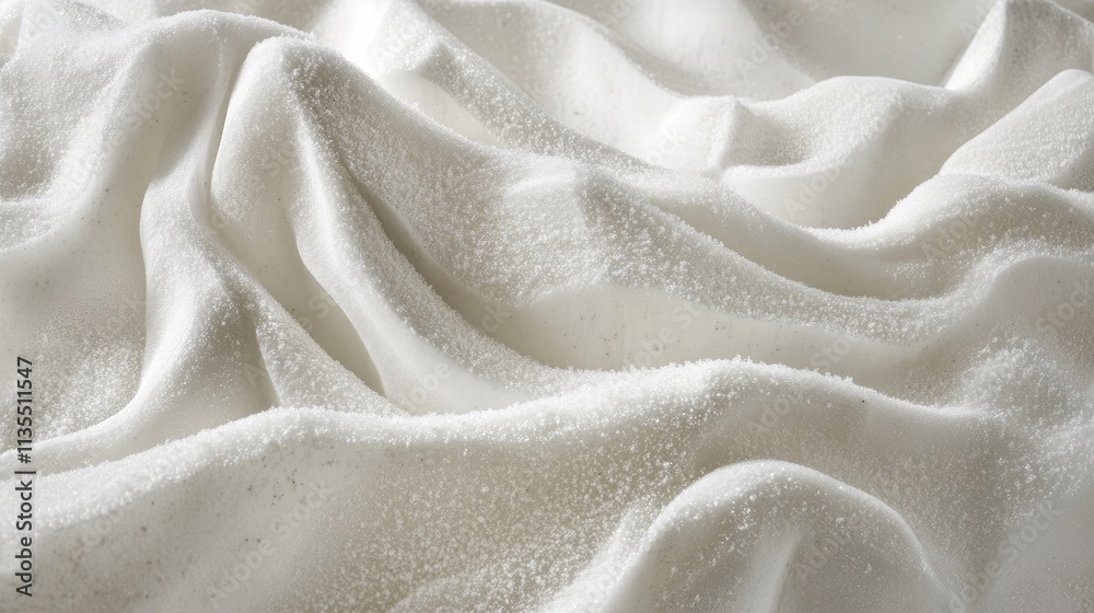 Obraz premium Soft White Fabric with Textured Waves and Sparkling Accents