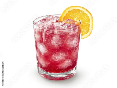 Wallpaper Mural A refreshing drink in a glass filled with ice, garnished with an orange slice. Torontodigital.ca