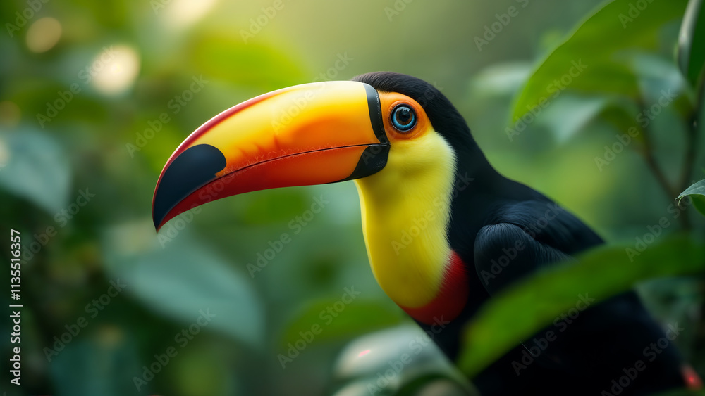 Naklejka premium Portrait of a Colorful Toucan
