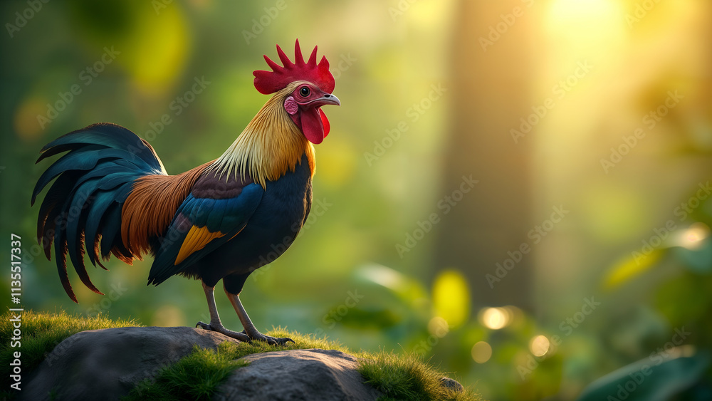 Fototapeta premium Andean Cock-of-the-rock in a Tropical Habitat