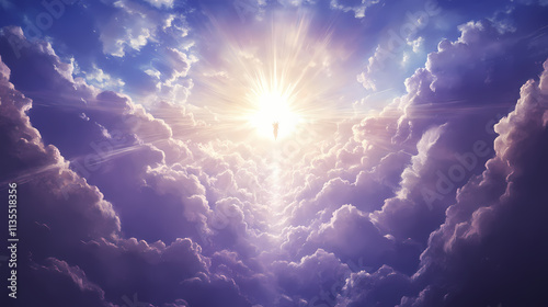 Eternal kingdom: a vision of heaven - a vision of the eternal kingdom of god, where believers find hope and inspiration for living a life in accordance with his will. Eternal. Illustration photo