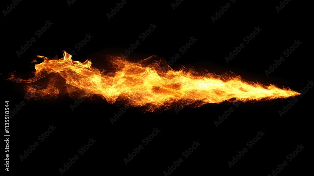 Dynamic Flame Effect on Black Background for Creative Projects Dynamic Flame Effect on Black Background for Creative Projects