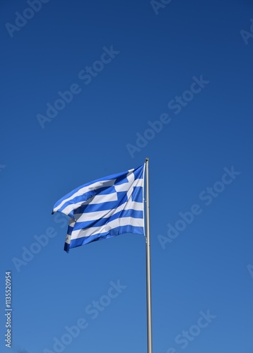 greek flag on sky background