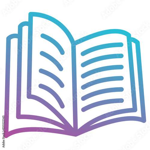 open book icon element for design