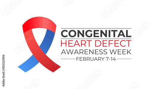 Congenital Heart Defect Awareness Week observed every year in during February 7 to 14.This week  promoted awareness and education about Health and Medical.Vector illustration of background.