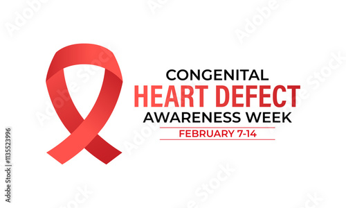 Congenital Heart Defect Awareness Week observed every year in during February 7 to 14.This week  promoted awareness and education about Health and Medical.Vector illustration of background.