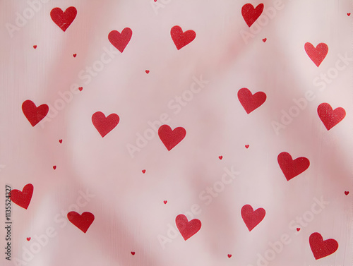 A pink background adorned with various red hearts, creating a romantic and playful theme.