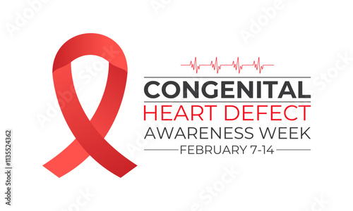 Congenital Heart Defect Awareness Week observed every year in during February 7 to 14.This week  promoted awareness and education about Health and Medical.Vector illustration of background.