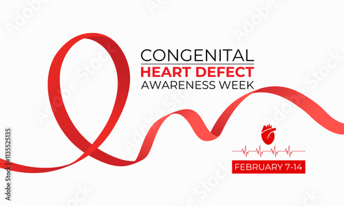 Congenital Heart Defect Awareness Week observed every year in during February 7 to 14.This week  promoted awareness and education about Health and Medical.Vector illustration of background.