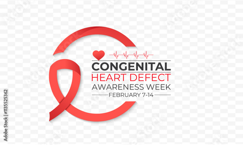 Congenital Heart Defect Awareness Week observed every year in during February 7 to 14.This week  promoted awareness and education about Health and Medical.Vector illustration of background.