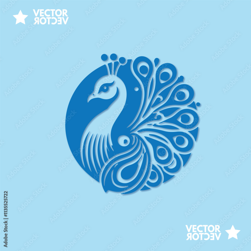 Luxurious peacock bird logo icon design template flat vector Luxurious peacock bird logo icon design template flat vector