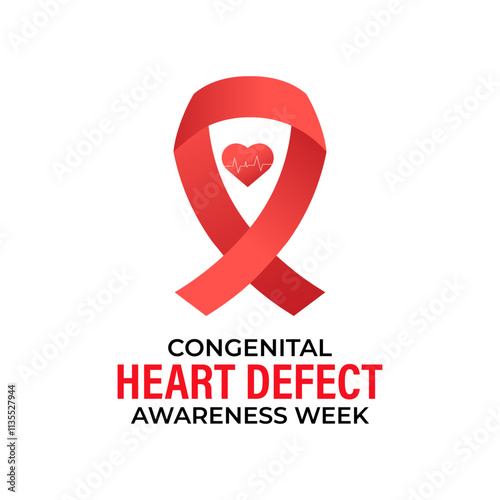 Congenital Heart Defect Awareness Week observed every year in during February 7 to 14.This week  promoted awareness and education about Health and Medical.Vector illustration of background.