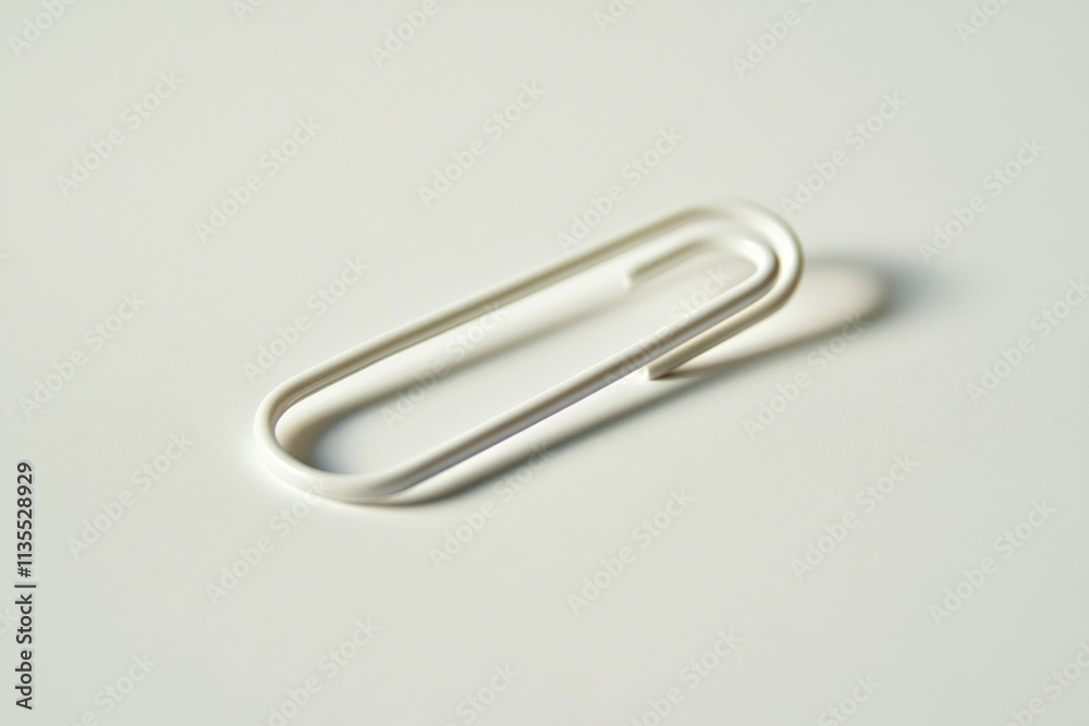 A simple silver paperclip resting on a light surface, symbolizing organization and utility. A simple silver paperclip resting on a light surface, symbolizing organization and utility.