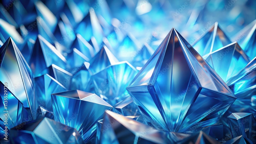 Blue abstract layered crystal glass background with a rendering effect , crystal, glass, abstract, blue, layered Blue abstract layered crystal glass background with a rendering effect , crystal, glass, abstract, blue, layered