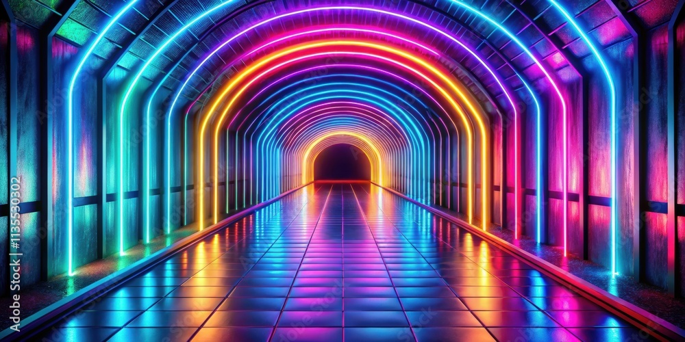 Vibrant neon lights tunnel with bright colors reflecting off the walls, neon, lights, tunnel, vibrant, colors Vibrant neon lights tunnel with bright colors reflecting off the walls, neon, lights, tunnel, vibrant, colors