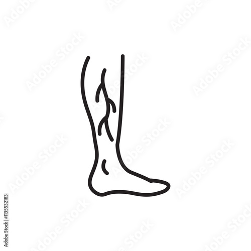 Varicose veins icon. vector flat black linear illustration for web and app..eps