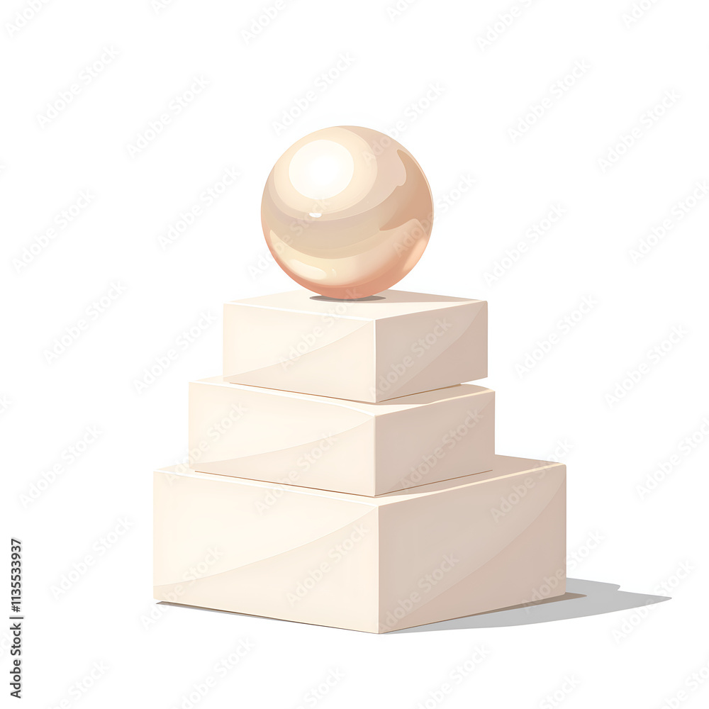 Modern artistic composition with geometric shapes and a reflective sphere, digital art of abstract composition concept. Modern artistic composition with geometric shapes and a reflective sphere, digital art of abstract composition concept.