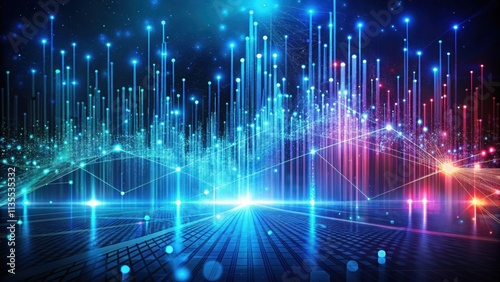 Abstract science and technology background with glowing data visualization and digital elements  innovation  futuristic