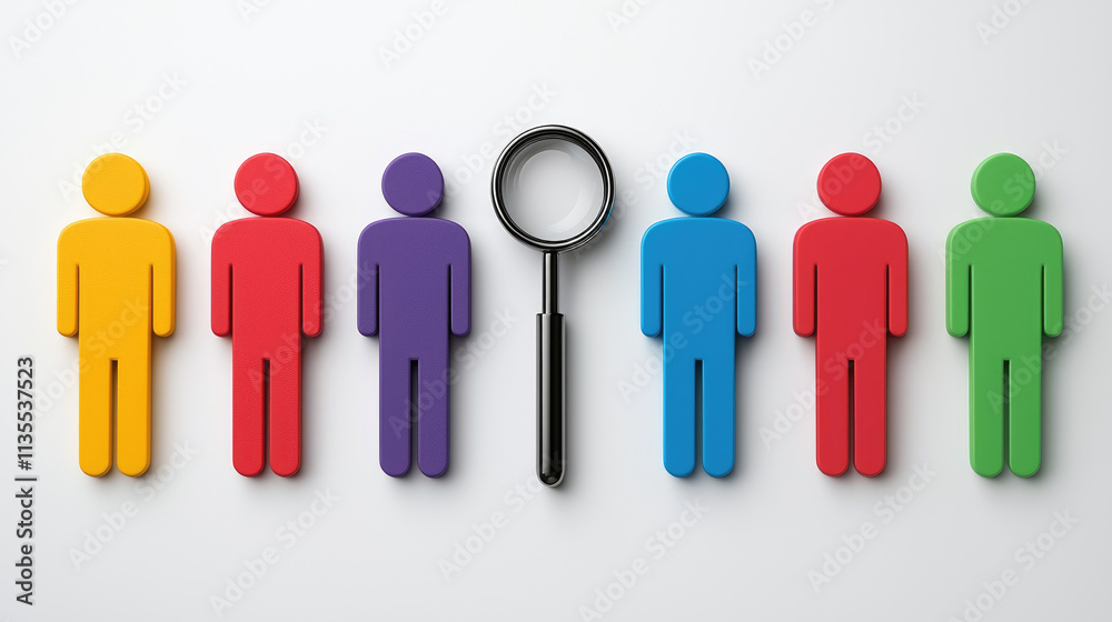 custom made wallpaper toronto digitalSelective new career recruitment Colorful figures with magnifying glass symbolize hiring concepts. find your career