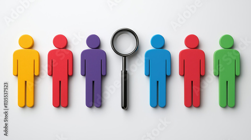 Wallpaper Mural Selective new career recruitment Colorful figures with magnifying glass symbolize hiring concepts. find your career Torontodigital.ca