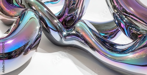 Wallpaper Mural Abstract iridescent metallic sculpture. Torontodigital.ca