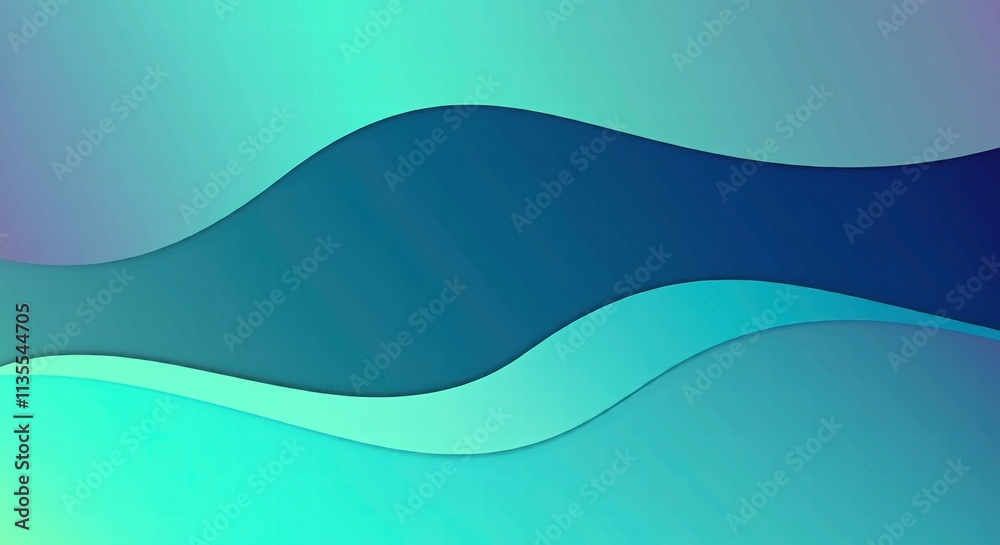Fototapeta premium Abstract Teal and Blue Waves Background 