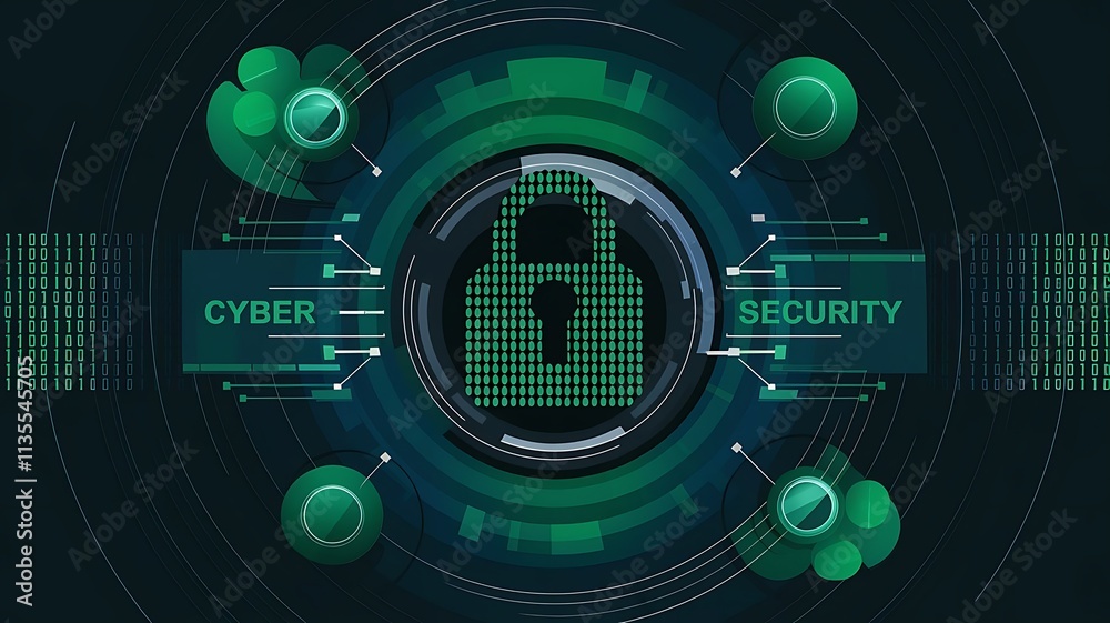 Cyber security concept. Abstract digital background. Binary code. Green color. 3D rendering. Cyber security concept. Abstract digital background. Binary code. Green color. 3D rendering.