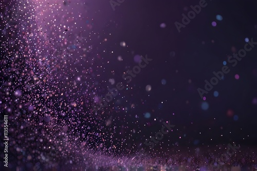 background illustration of small particles that sparkle with bokeh or blur effect, small pixels that fly irregularly make it amazing to look at. the overall color is shiny purple