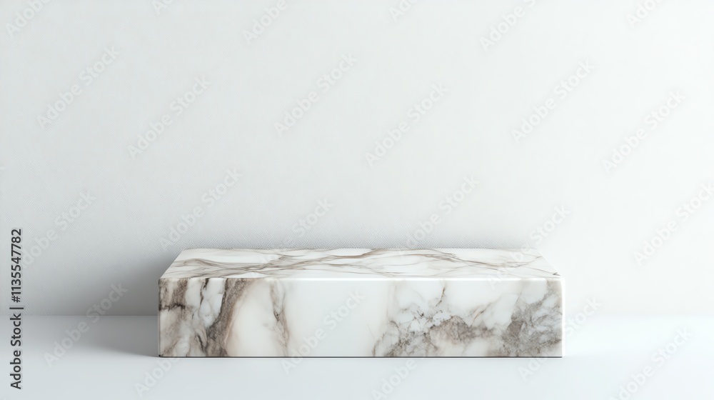 Elegant marble box on a minimalistic background.