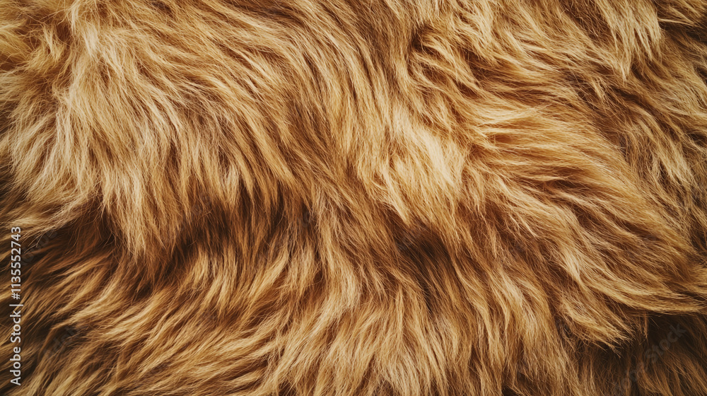 Soft and fluffy texture of golden fur displayed on a neutral background Soft and fluffy texture of golden fur displayed on a neutral background