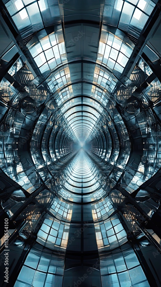 Naklejka premium Abstract Futuristic Architectural Tunnel Design