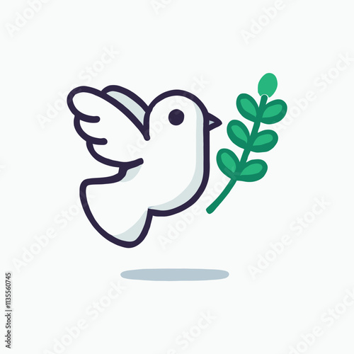 logo of a white dove holding an olive branch photo