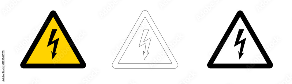 Electrical hazard warning signage, vector format. Electrical hazard warning signage, vector format.