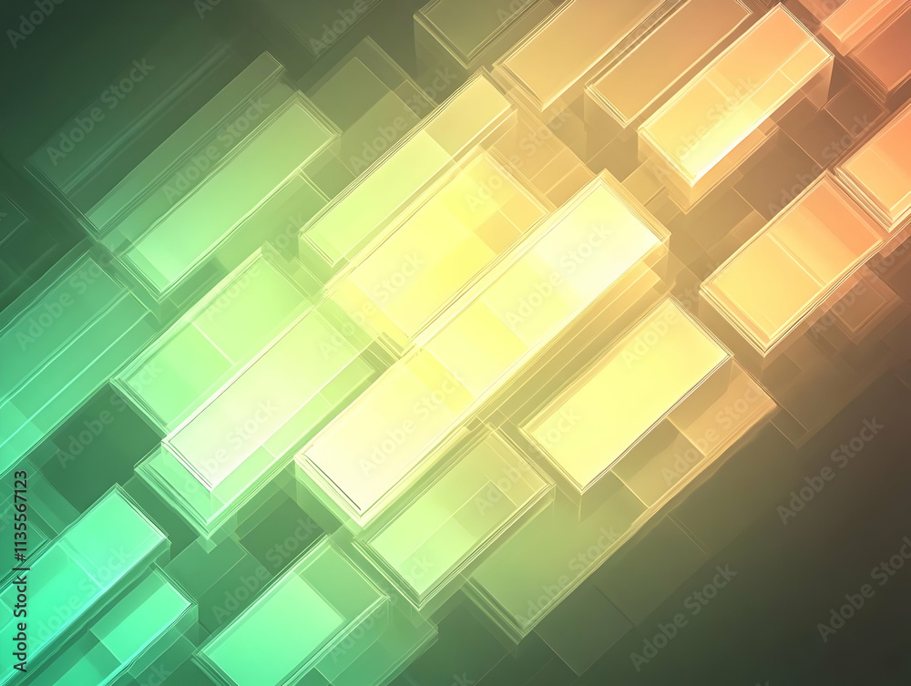 Abstract Green Yellow Blocks Background Illustration Abstract Green Yellow Blocks Background Illustration